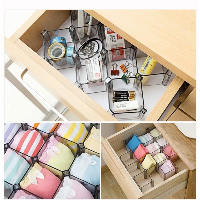 6個裝-日式內衣收納盒抽屜分隔板襪子內褲分類分格桌面整理格子收納盒子-細節圖7