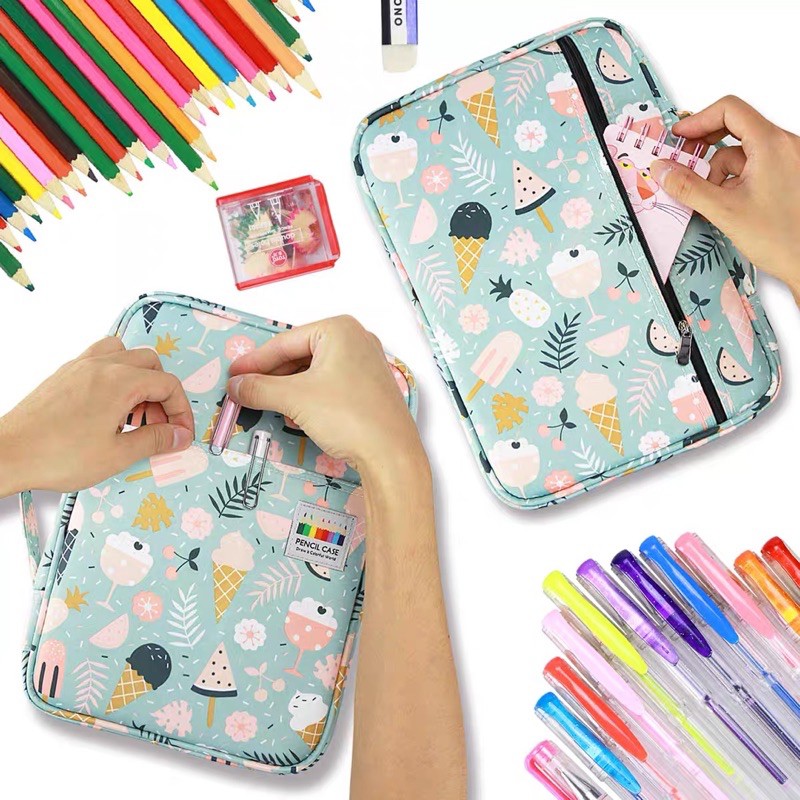 220孔 素描繪畫專用鉛筆袋 大容量收納袋筆盒 色鉛筆收納 蠟筆收納 彩色筆收納 文具收納-細節圖2