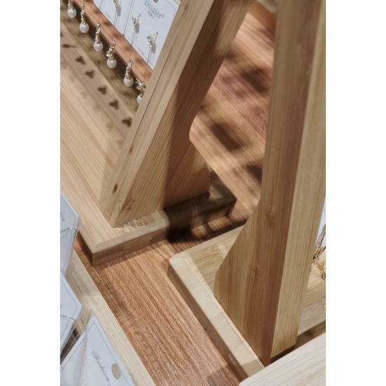 現貨🔺竹製 六層 耳環展示架 竹木 飾品直播耳飾 耳釘掛架 陳列架子擺攤首飾架 拍照道具 飾品收納 桌面收納 耳環架子-細節圖5