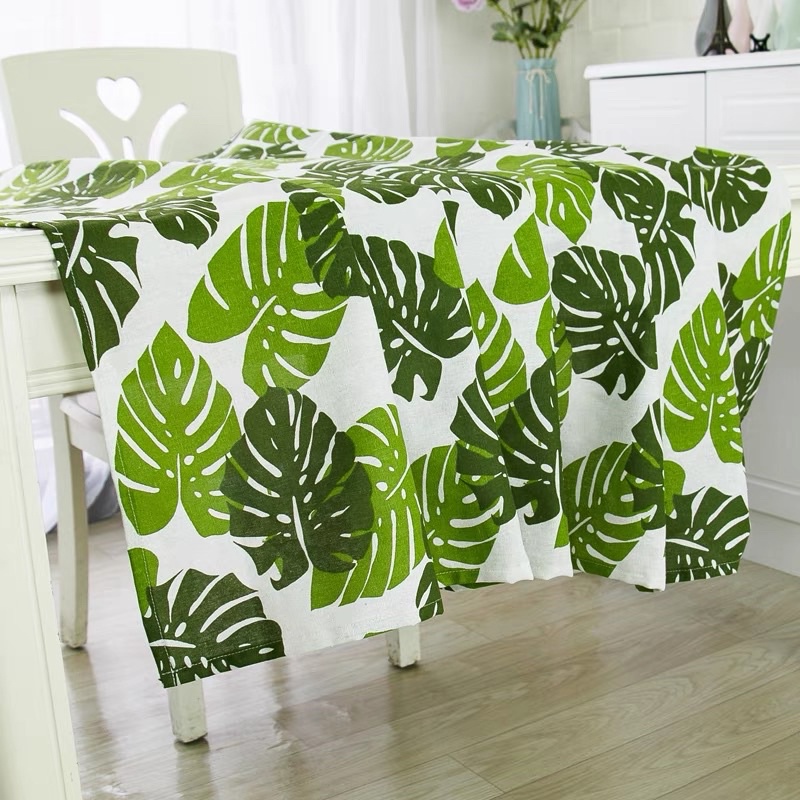 現貨🔺龜背芋 龜背葉 餐桌布 森林系 棉麻 茶機 觀葉 長方形桌巾 背景布 正方形桌巾 擺攤桌巾 餐桌桌巾 桌巾 桌布-細節圖5