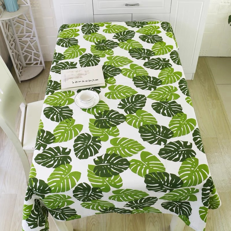 現貨🔺龜背芋 龜背葉 餐桌布 森林系 棉麻 茶機 觀葉 長方形桌巾 背景布 正方形桌巾 擺攤桌巾 餐桌桌巾 桌巾 桌布-細節圖6