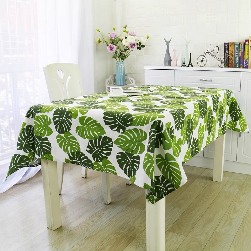 現貨🔺龜背芋 龜背葉 餐桌布 森林系 棉麻 茶機 觀葉 長方形桌巾 背景布 正方形桌巾 擺攤桌巾 餐桌桌巾 桌巾 桌布-細節圖8