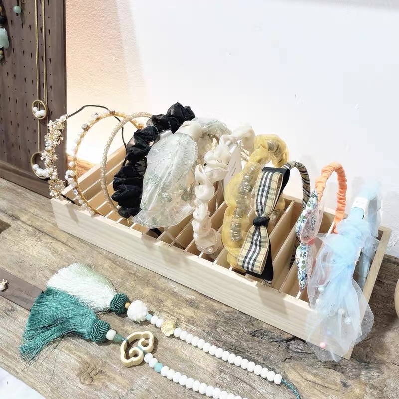 木質 台灣現貨 飾品 髮箍 手鐲 髮夾 展示架 桌面 收納盒 拆卸托盤 首飾架 陳列 擺攤-細節圖2