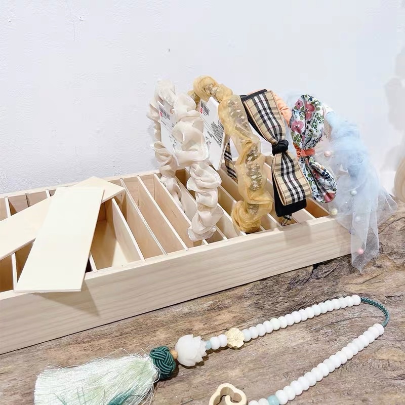 木質 台灣現貨 飾品 髮箍 手鐲 髮夾 展示架 桌面 收納盒 拆卸托盤 首飾架 陳列 擺攤-細節圖3