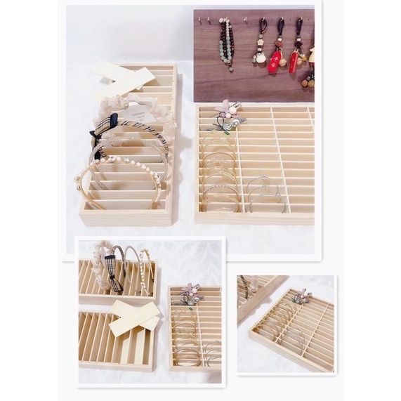 木質 台灣現貨 飾品 髮箍 手鐲 髮夾 展示架 桌面 收納盒 拆卸托盤 首飾架 陳列 擺攤-細節圖4