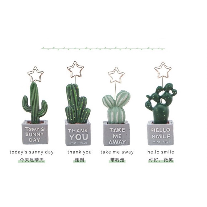 現貨🔺多肉 仙人掌 留言夾 便簽夾子 桌面照片夾子 小擺件 可愛文具 留言夾-細節圖7
