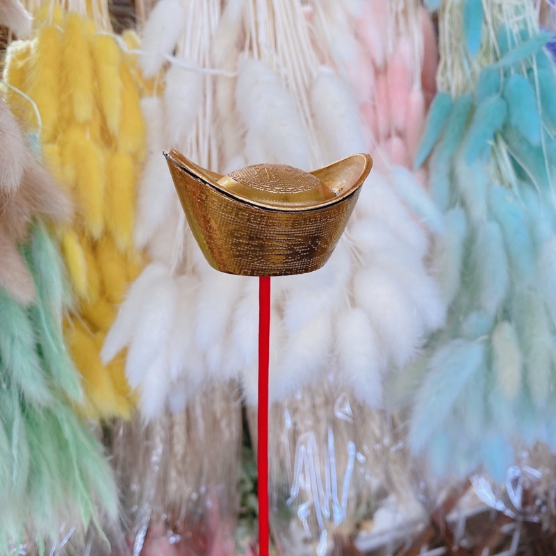 微瑕出清 特賣 仿真金元寶 擺件 財神招財進寶 塑膠元寶 春節裝飾 過年裝飾-細節圖5