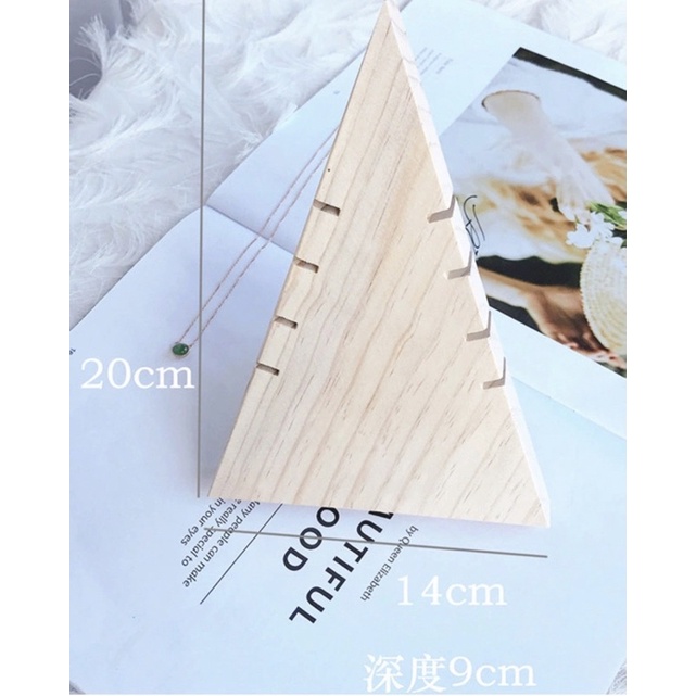 現貨 三角形聖誕樹 展示架 實木 桌面 項鍊架 手鍊架 飾品架子 收納架-細節圖5
