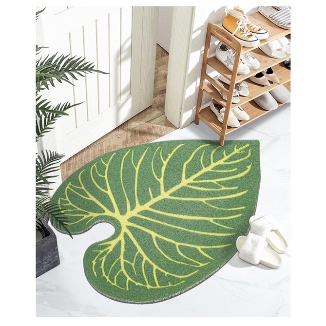現貨🔺觀葉植物 葉子 白斑龜背芋 地毯 地墊 浴室防水地墊 居家裝飾