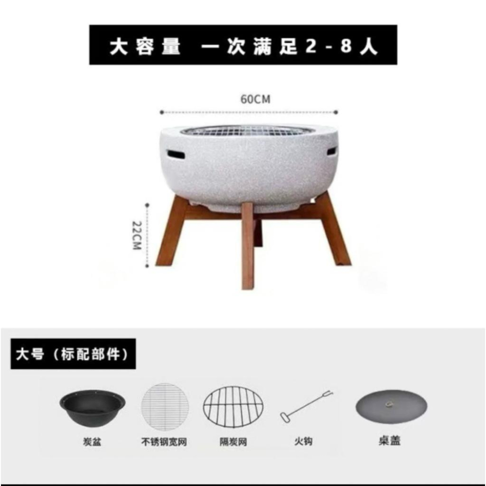 現貨🔺 高級多功能烤肉架｜戶外庭院燒烤爐｜電炭兩用取暖圍爐｜聚會煮茶器具套裝 中秋節 烤肉架 陽台烤肉-細節圖5