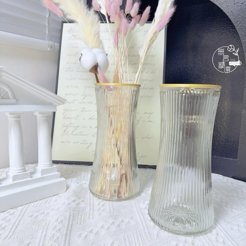 現貨🔺束腰大花瓶｜玻璃瓶｜浮雕 花瓶 插花擺件 透明花瓶 餐桌裝飾-細節圖5