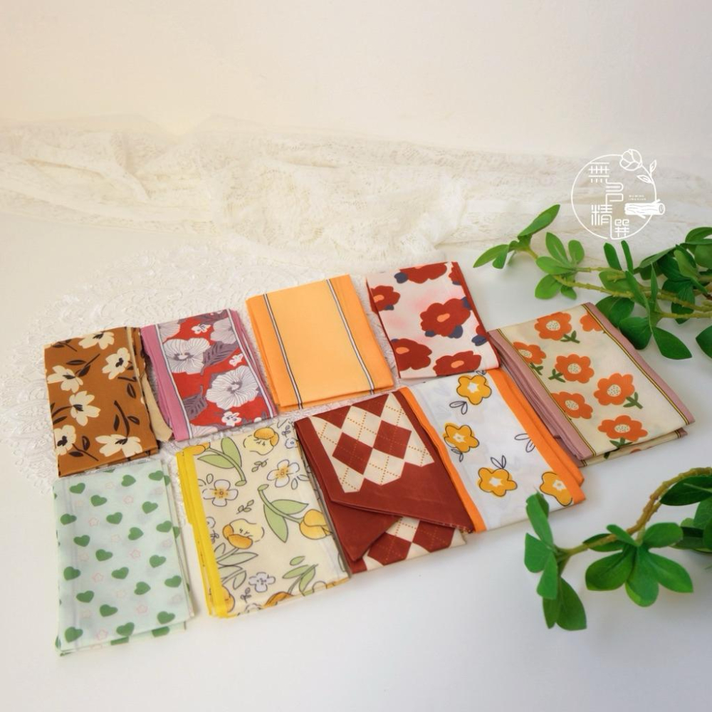 現貨🔺花園絲巾｜雙面圖案 美感小物｜包包裝飾絲帶｜提籃蝴蝶結配件｜野餐風花卉｜野餐 包包絲帶 禮物包裝 提籃緞帶 拉菲草-細節圖7