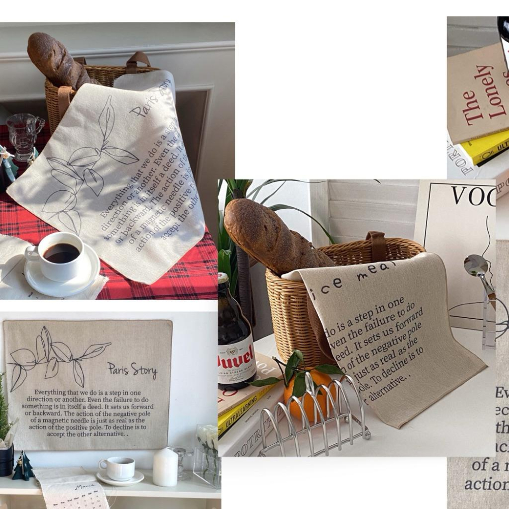 現貨🔺掛畫裝飾布｜麻布｜韓風 英文字母 ins花 桌布｜背景布 掛布｜拍照背景｜臥室佈置 軟裝搭配 牆壁裝飾 氛圍感-細節圖2