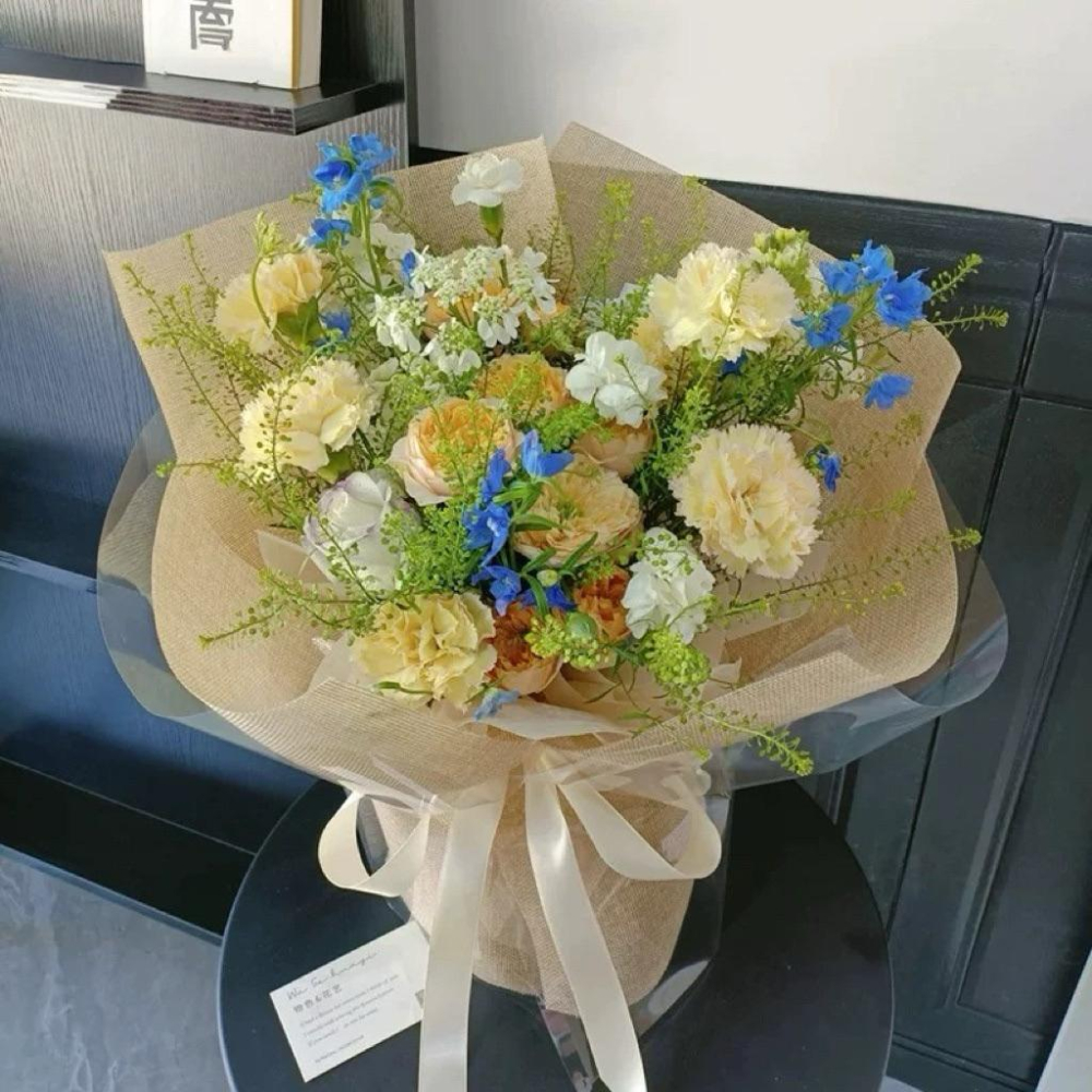 現貨🔺韓式亞麻布｜整捲 大捲 48cm×450cm 花束包裝材料｜禮品包裝紙｜禮盒包裝｜花束包裝紙 diy 花藝材料-細節圖2