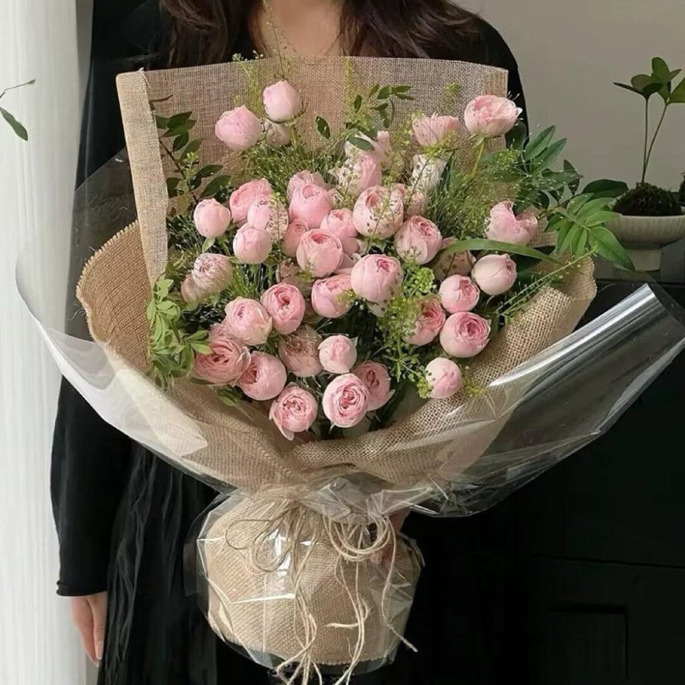 現貨🔺韓式亞麻布｜整捲 大捲 48cm×450cm 花束包裝材料｜禮品包裝紙｜禮盒包裝｜花束包裝紙 diy 花藝材料-細節圖4