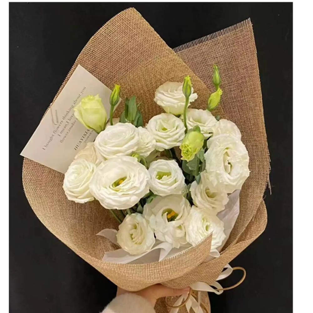 現貨🔺韓式亞麻布｜整捲 大捲 48cm×450cm 花束包裝材料｜禮品包裝紙｜禮盒包裝｜花束包裝紙 diy 花藝材料-細節圖7