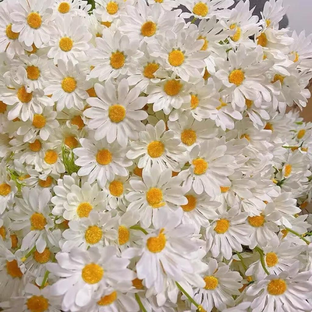 現貨🔺1支5頭 仿真絹布雛菊｜假花裝飾｜居家擺設 仿真花 塑膠花 小雛菊 拍照道具 拍婚紗捧花 婚禮佈置 花藝設計-細節圖3