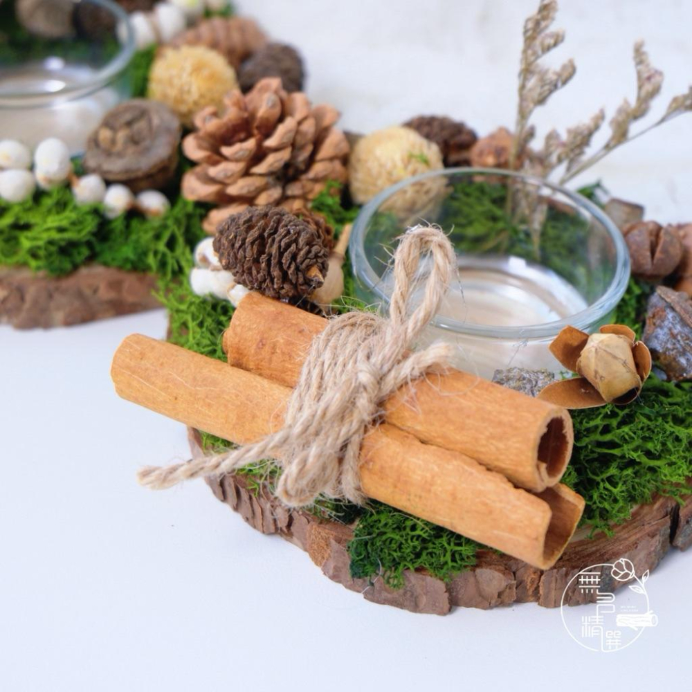 現貨🔺聖誕節燭台材料包｜需要自己做｜森林風聖誕裝飾 DIY香氛燭台 擺飾花環 乾燥花玻璃杯燭台 禮物節慶佈置聖誕手作-細節圖2