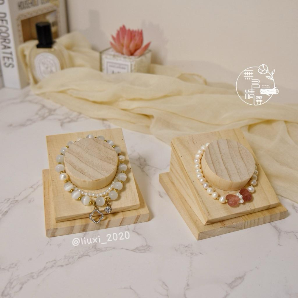 現貨🔺傾斜角度手環座｜手工木作｜手鍊展示架｜手作飾品架｜木製展示｜木製拍照擺設｜手作品牌必備 飾品展示架 手作水晶串珠-細節圖7