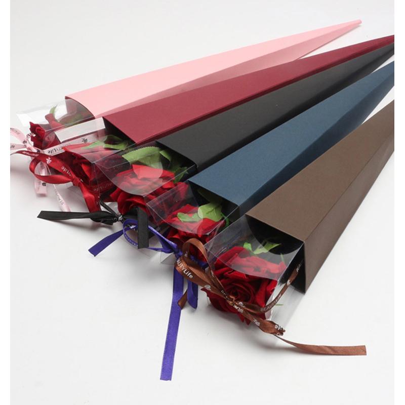 現貨🔺小/大 單支玫瑰盒 鮮花包裝盒 玫瑰花 透明盒 花束盒 禮盒 花束 花盒 花插 花袋子 韓式包裝-細節圖6