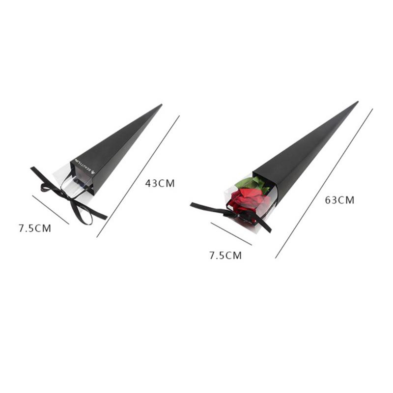 現貨🔺小/大 單支玫瑰盒 鮮花包裝盒 玫瑰花 透明盒 花束盒 禮盒 花束 花盒 花插 花袋子 韓式包裝-細節圖7