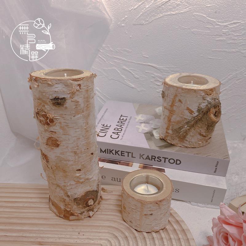 現貨🔺送蠟燭 北歐白華木燭台 樹幹燭台 婚禮佈置 拍照道具 蠟燭 燭台 聖誕節佈置 木頭 木質-細節圖9