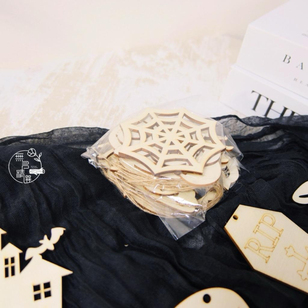 現貨🔺萬聖節木片12入｜送麻繩｜彩繪木片 幼兒園萬聖節 親子DIY木片 萬聖節南瓜-細節圖3