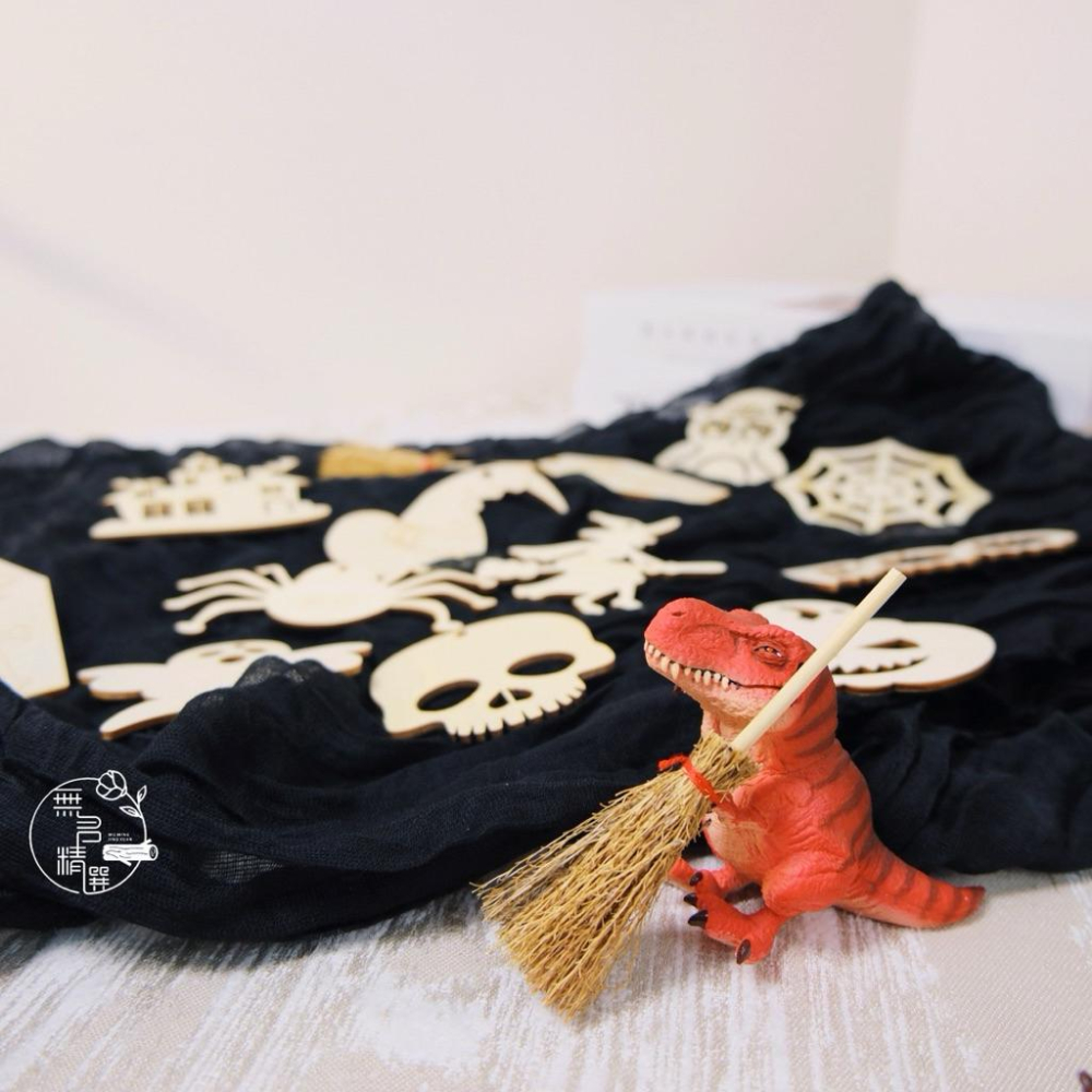 現貨🔺萬聖節木片12入｜送麻繩｜彩繪木片 幼兒園萬聖節 親子DIY木片 萬聖節南瓜-細節圖5