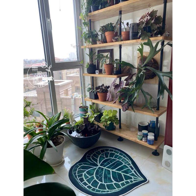 現貨🔺深色 水晶花燭吸水地毯 雨林植物 絨毛 防滑 地墊 熱帶綠植 地毯 陽台房間 民宿佈置 龜背葉 植物地毯 室內地毯-細節圖3