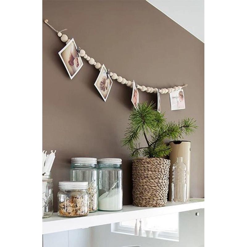 現貨🔺木珠串照片夾｜牆壁裝飾｜照片牆 婚禮佈置 拍立得收納 牆壁佈置 生日派對 居家裝飾-細節圖4