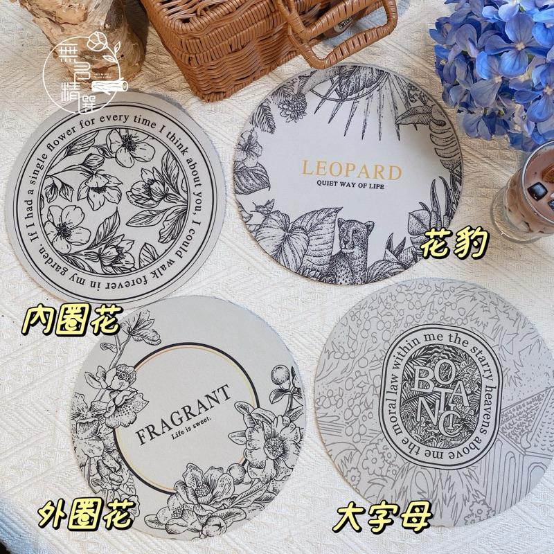 現貨🔺22公分大款 硅藻軟墊 吸水墊 桌墊 隔熱墊 餐墊 滑鼠墊 杯墊 防滑墊 北歐復古花紋-細節圖2
