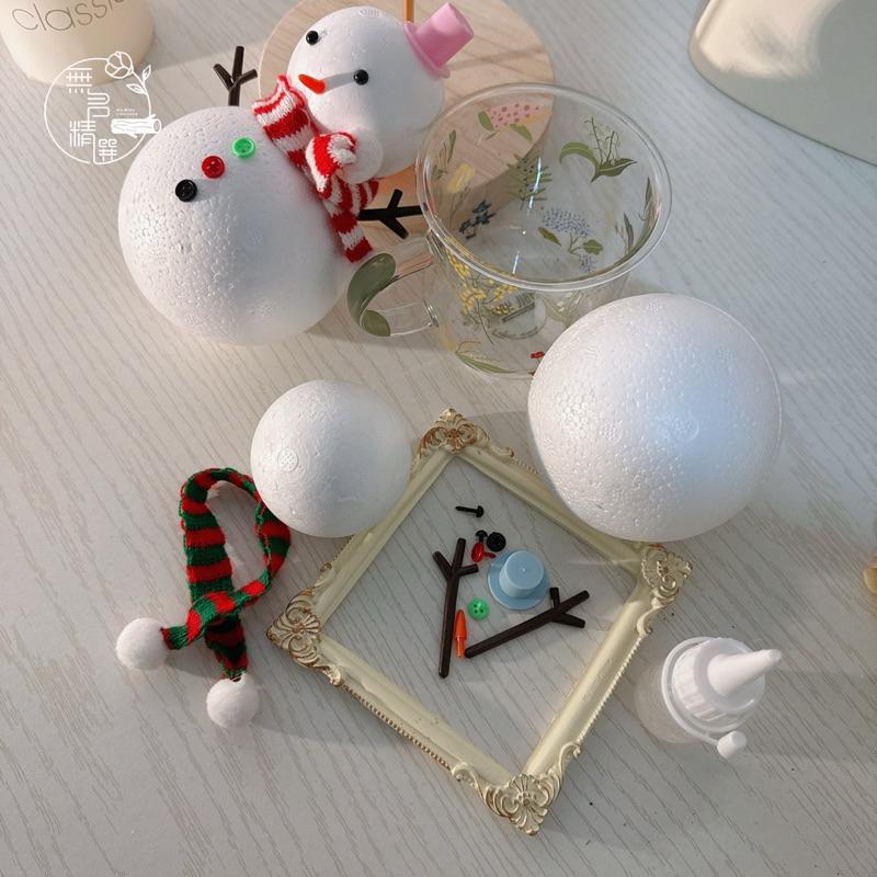 現貨🔺霜降雪人材料包 聖誕節 雪人 DIY 材料包 保麗龍球 聖誕雪人 聖誕節活動材料 雪人 幼兒園 手作材料-細節圖8