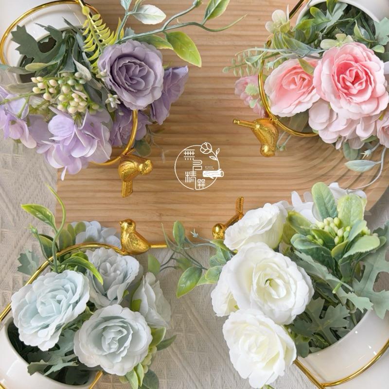 現貨🔺仿真花小盆栽 桌擺 花盤 綠植 盆栽 人造花 假花 拍照道具 佈置 餐桌佈置 婚禮 裝飾品 禮物  鳥架 北歐鐵藝-細節圖7