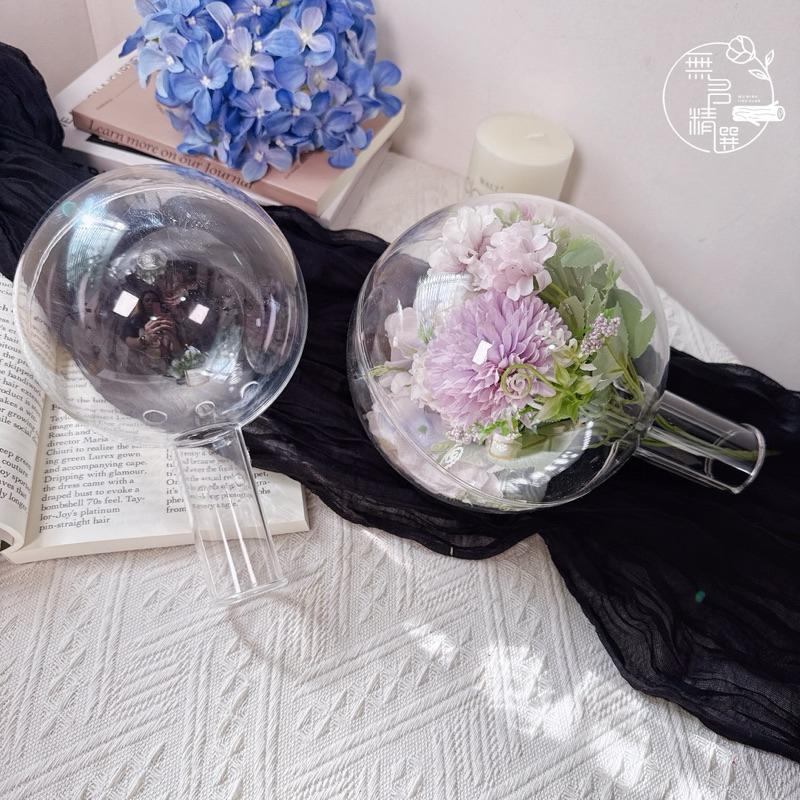 現貨🔺花束波波球｜背面有透氣孔 娃娃花束｜壓克力球 透明球 乾燥花 餅乾花束 畢業花束 材料包 情人節花束 母親節花束-細節圖4