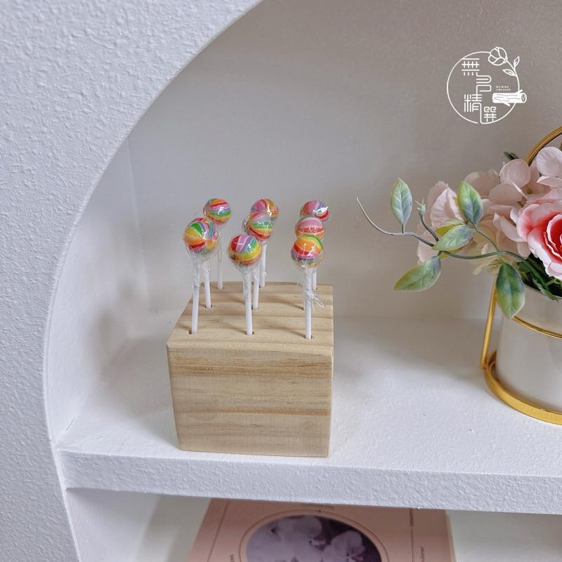 現貨🔺棒棒糖展示架｜木質厚正方形｜乾燥花架 桌面 客裝飾 擺件 插花台 糖果架 棉花糖 架子 花瓶 咖啡廳裝飾 花瓶-細節圖7