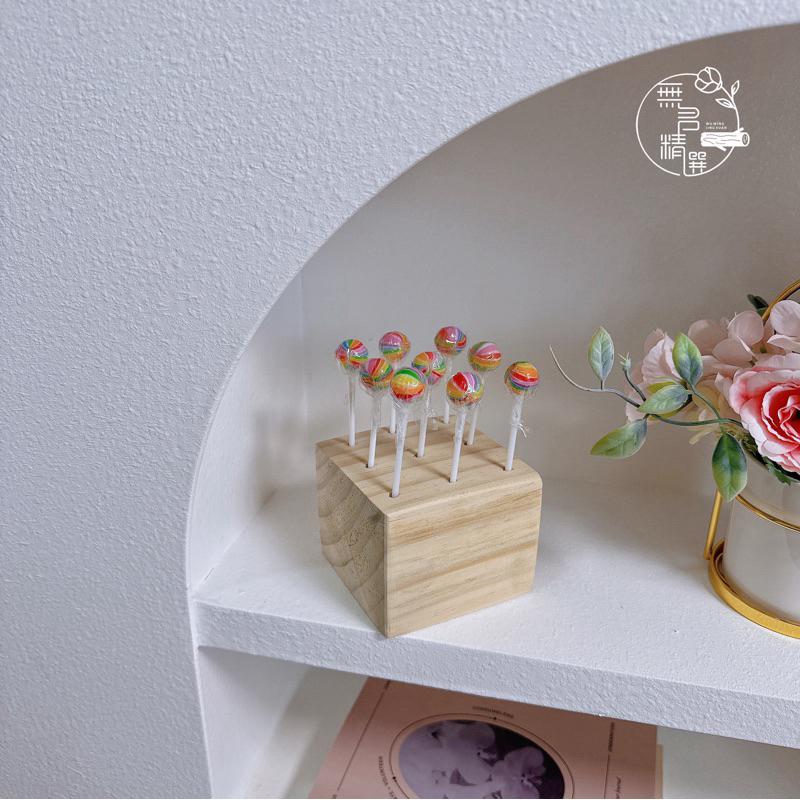 現貨🔺棒棒糖展示架｜木質厚正方形｜乾燥花架 桌面 客裝飾 擺件 插花台 糖果架 棉花糖 架子 花瓶 咖啡廳裝飾 花瓶-細節圖9