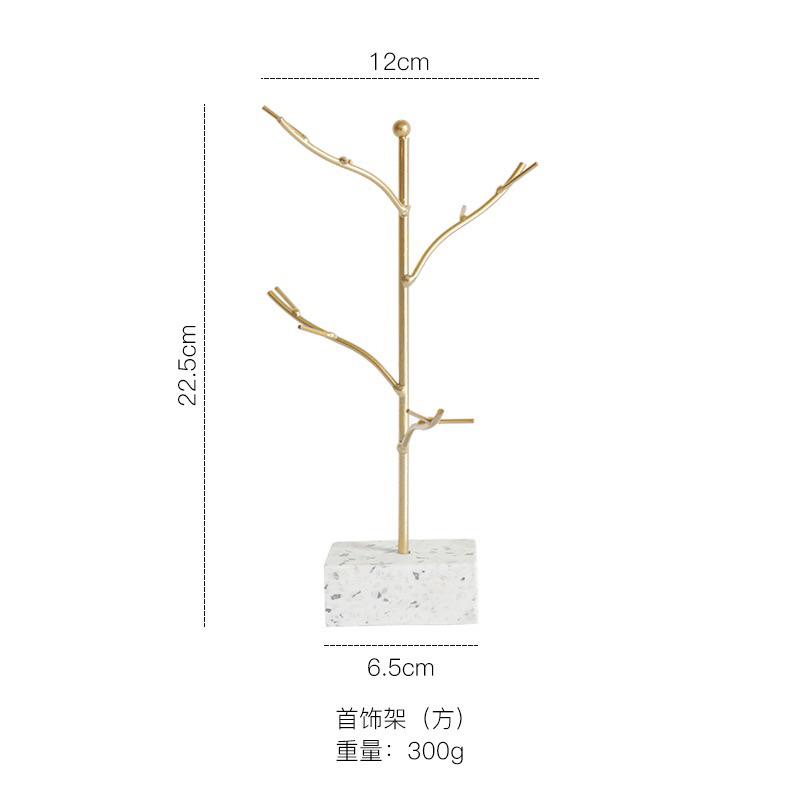 現貨🔺水磨石金屬飾品架 金桿 樹枝 桌面收納 展示架 飾品架 飾品收納 鑰匙圈 掛架 項鍊收納 拍照道具 攝影道具-細節圖9