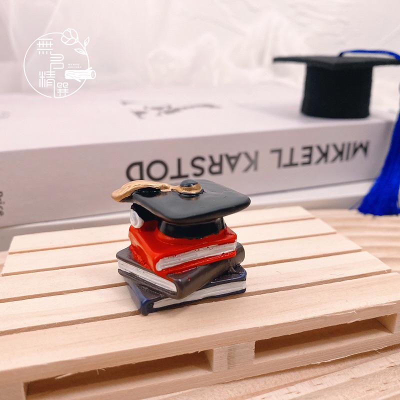 現貨🔺迷你 畢業帽 畢業公仔 學士帽 畢業禮物 diy材料 蛋糕裝飾 花束 佈置 禮物 迷你帽子 多肉公仔 微景觀-細節圖4