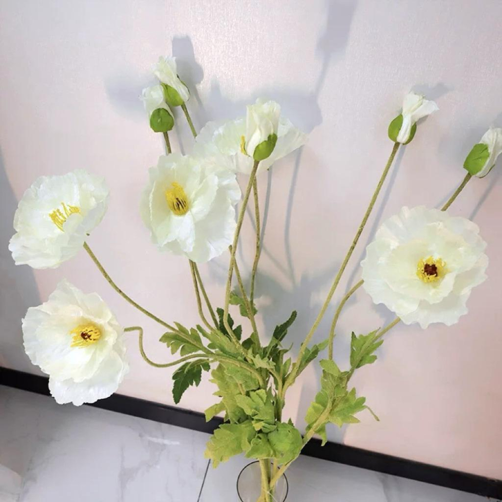 現貨🔺仿真花 巨大虞美人｜雙頭 塑膠花 假花｜婚慶花材 攝影拍照佈置 客廳餐桌居家裝飾花 居家裝飾、北歐風、餐桌擺設-細節圖6