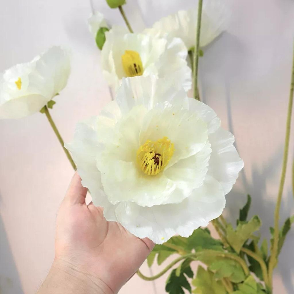 現貨🔺仿真花 巨大虞美人｜雙頭 塑膠花 假花｜婚慶花材 攝影拍照佈置 客廳餐桌居家裝飾花 居家裝飾、北歐風、餐桌擺設-細節圖7