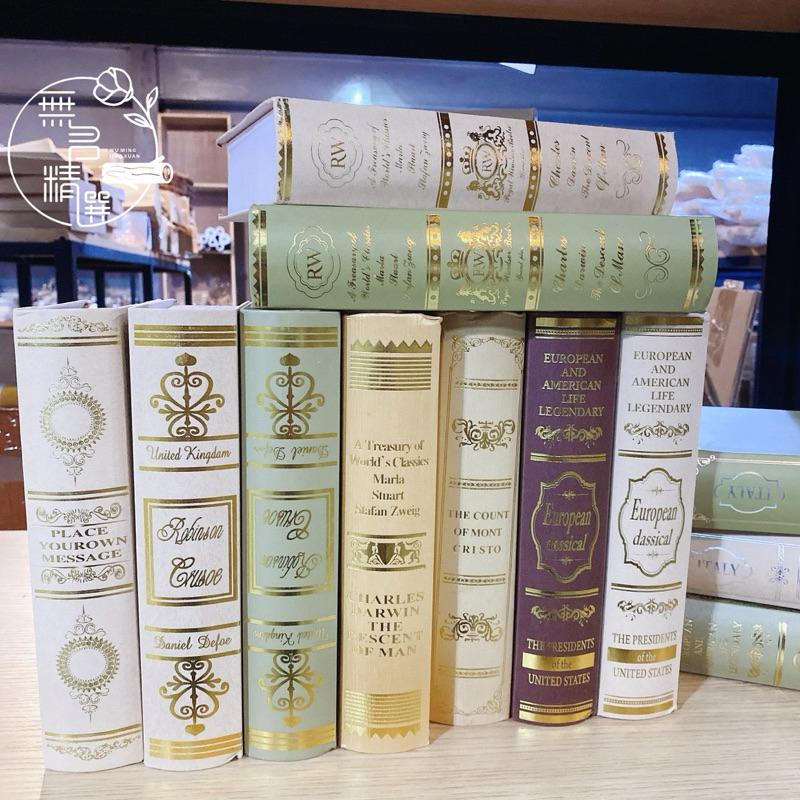 現貨🔺燙金 歐式 復古懷舊假書 仿真書 裝飾書 書櫃擺設 模型書 擺件 拍照道具 餐廳佈置 道具書 假書-細節圖4