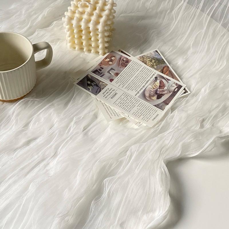 現貨🔺皺皺紗 玻璃紗voile 桌巾 婚禮 派對裝飾 皺布 巴里紗 麻花皺巾 巴釐紗 拍照背景布 紗布網紗-細節圖4