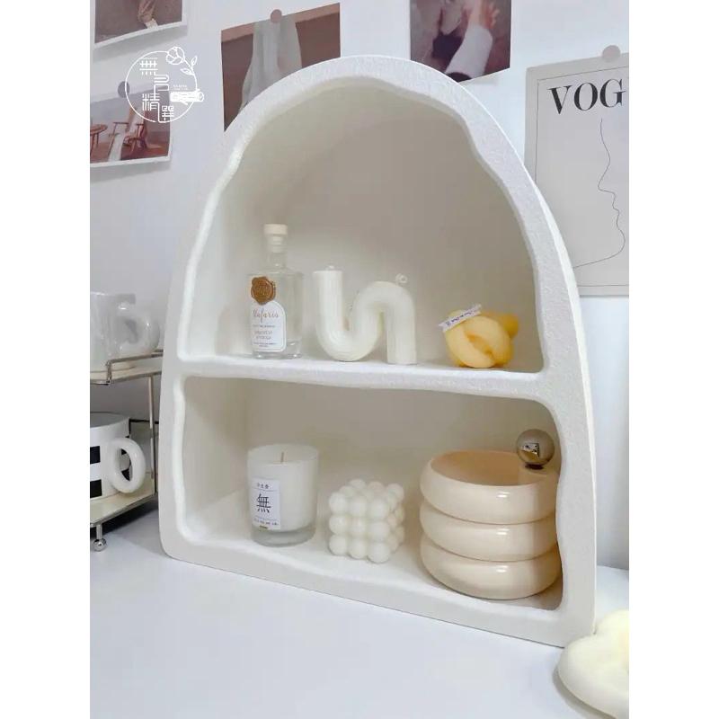 現貨🔺黑/白 拱門洞穴壁櫃 北歐風 奶油白佈置 收納櫃 杯架 化妝品收納 拍照道具 背景櫃 櫃子 桌上收納 玄關擺件-細節圖2