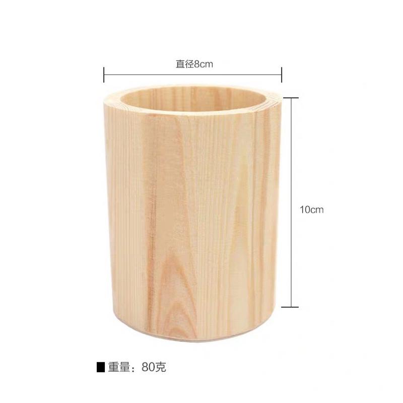現貨🔺可印logo 木質筆筒 素胚筆筒 文具收納 松木 雙格 多格 刷具收納 禮品-細節圖4