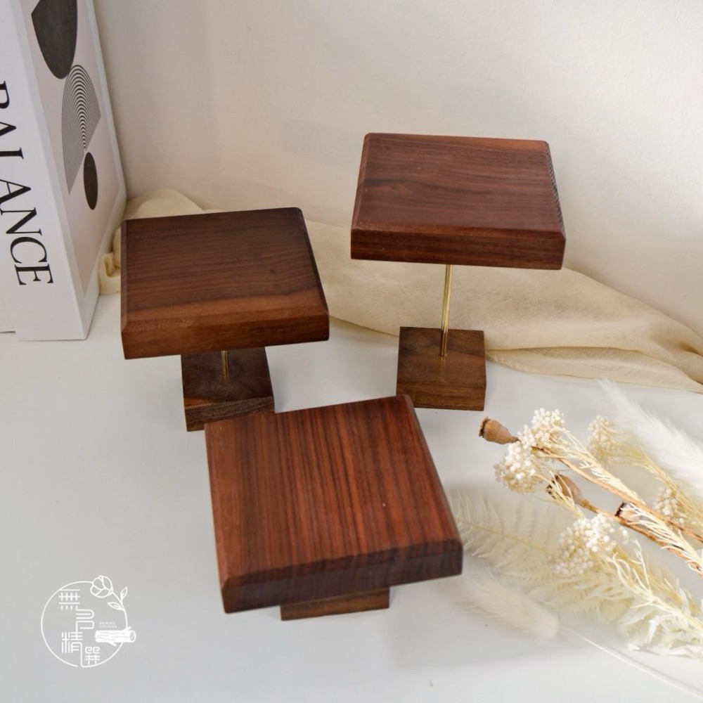 現貨🔺胡桃木方形展示底座｜木質展示台 飾品 公仔 水晶 甜點 拍照擺拍｜展示架 陳列架 水晶展示 收納架-細節圖3