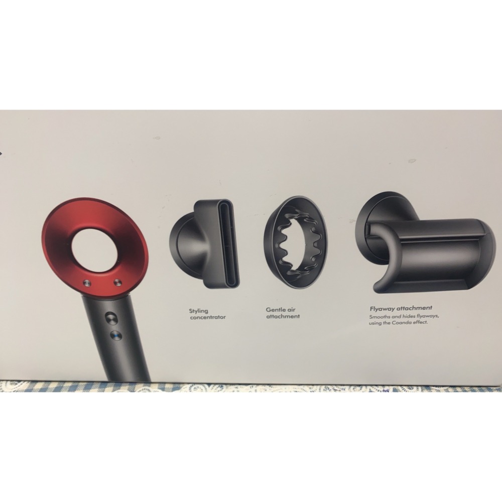 【全新恆隆行台灣公司貨-免運費-發票】Dyson HD08吹風機 (紅色)平裝版有3吹嘴 原廠保固-細節圖4