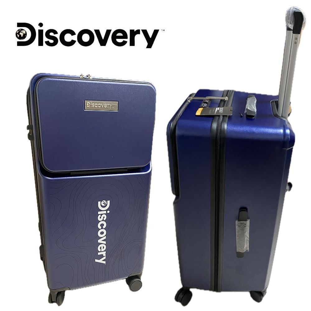 免運 Discovery 28吋行李箱 前開蓋 28吋胖胖箱 TSA海關鎖 前開蓋設計好拿取 杯架超方便 拉錬行李箱-細節圖2
