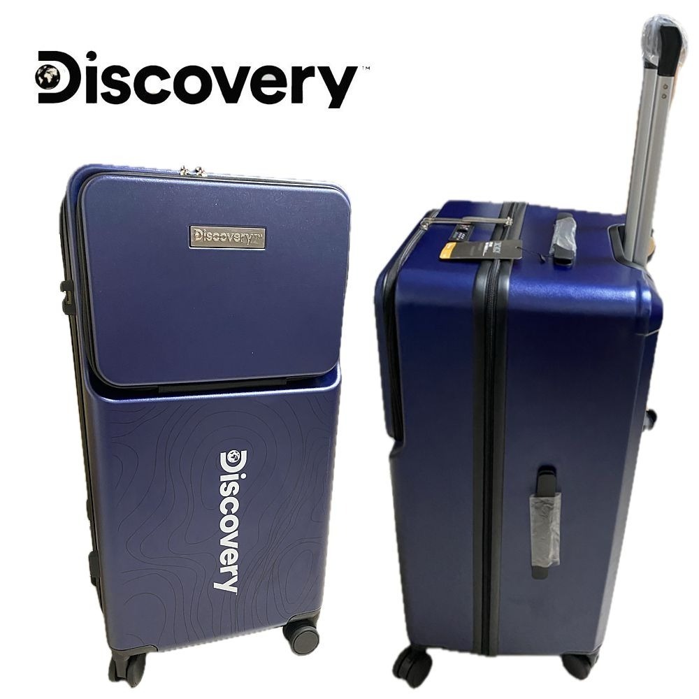 免運 Discovery 28吋行李箱 前開蓋 28吋胖胖箱 TSA海關鎖 前開蓋設計好拿取 杯架超方便 拉錬行李箱-細節圖2