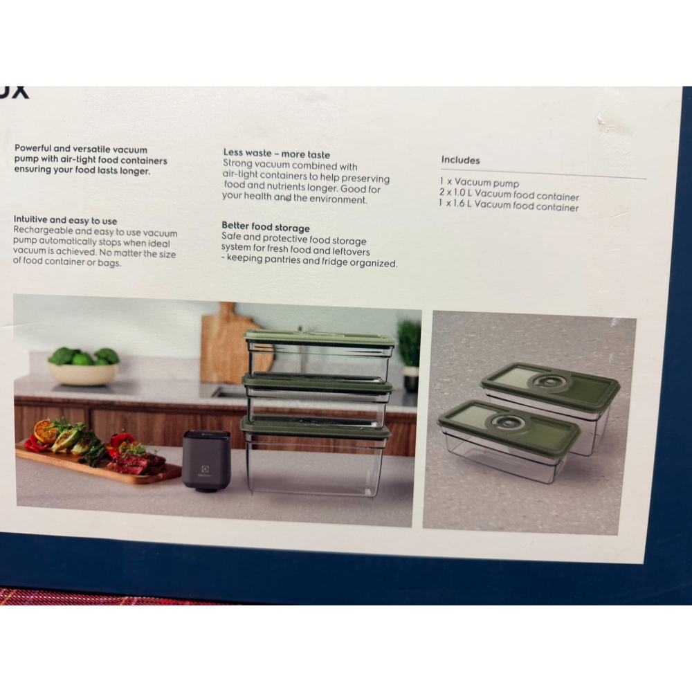 免運附發票伊萊克斯Create系列可攜式真空保鮮組 EAVFK1+ (1L保鮮盒x2，1.6L保鮮盒x1) 真空保鮮盒-細節圖3