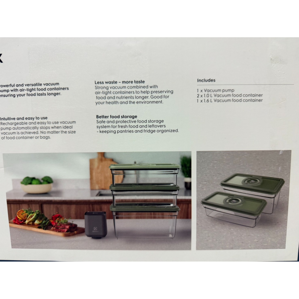 免運附發票伊萊克斯Create系列可攜式真空保鮮組 EAVFK1+ (1L保鮮盒x2，1.6L保鮮盒x1) 真空保鮮盒-細節圖4